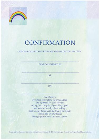 Image of Confirmation Certificate Green / Blue - Pack of 10 other