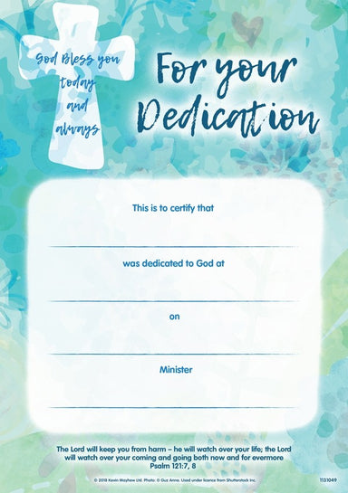 Image of Dedication Certificate Pack of 10 other