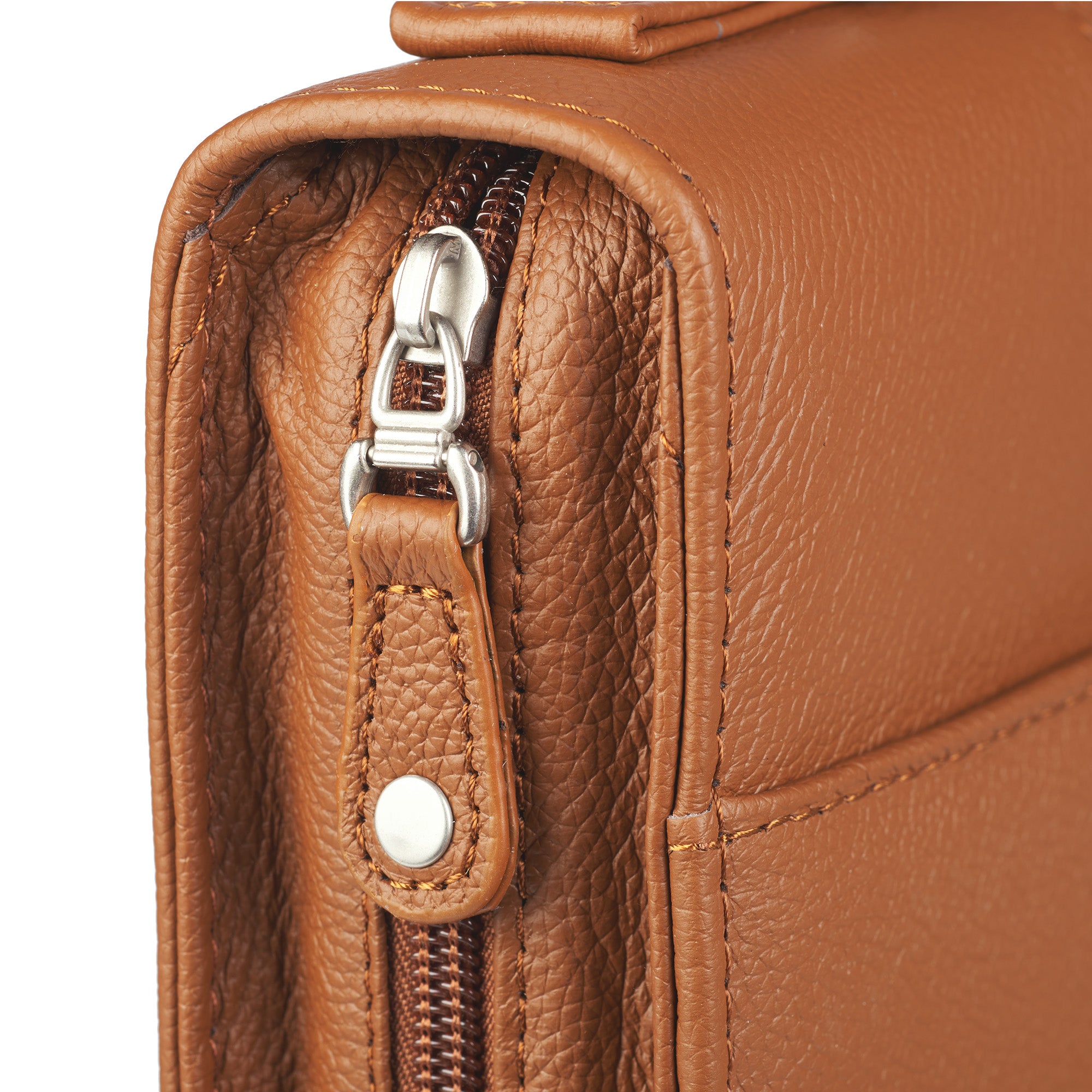 Image of Faith Full Grain Leather Bible Cover in Saddle Tan other