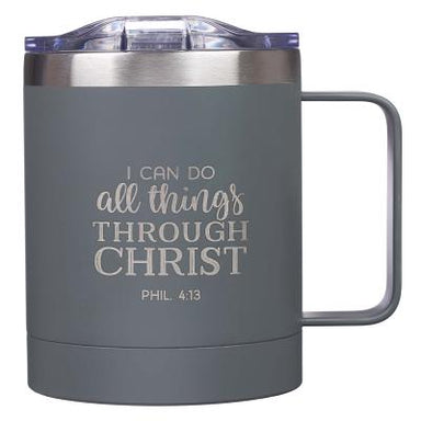 Image of I Can Do All Things Gray Camp Style Stainless Steel Mug - Philippians 3:14 other
