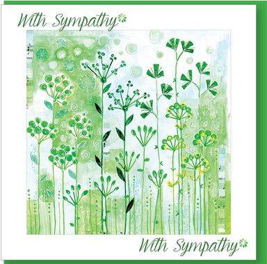 Image of Sympathy Green Flowers Greetings Card other