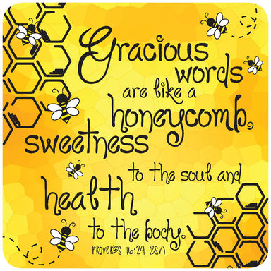 Image of Gracious words like honeycomb coaster other