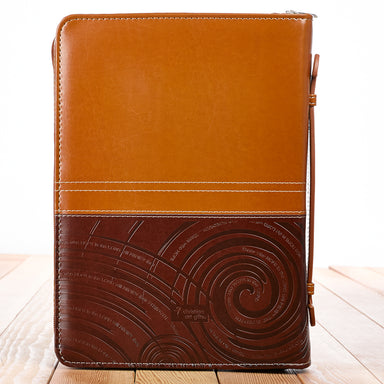 Image of "On Wings Like Eagles" (Brown/Tan) Two-tone Bible Cover, Large other