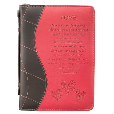 Image of Bible Cover Medium Imitation Leather Pink 'Love'- Medium other