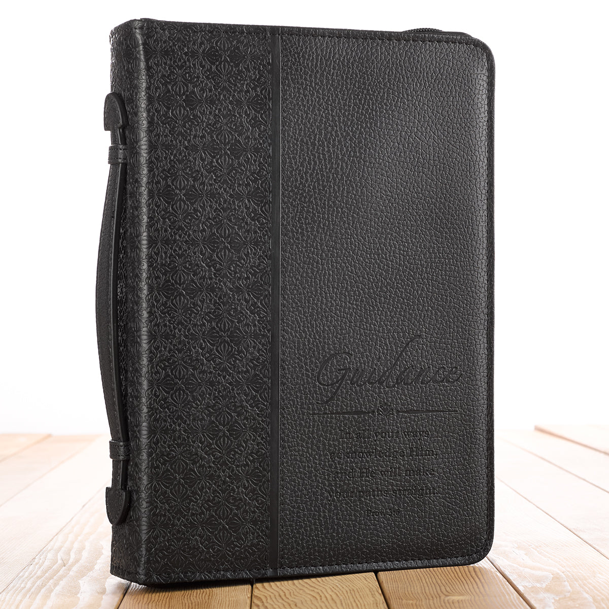 Image of "Guidance" (Black) LuxLeather Bible Cover, Medium other