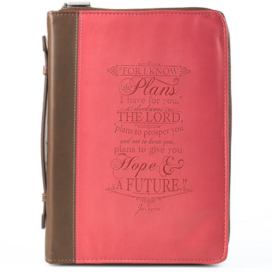 Image of I Know The Plans Pink and Brown Faux Leather Fashion Bible Cover - Jeremiah 29:11 other