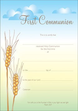 Image of First Communion Certificate (Pack of 10) other