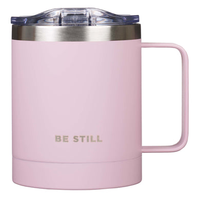 Image of Be Still Stainless Steel Camp Mug in Pink other