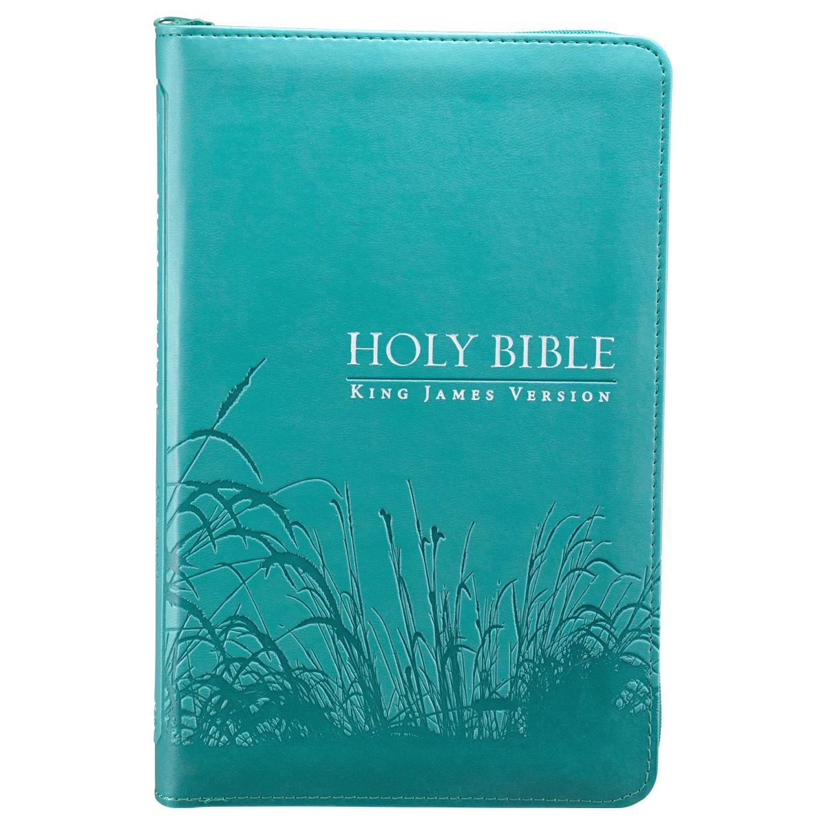 Image of KJV Standard Size Thumb Index Edition: Zippered Turquoise other