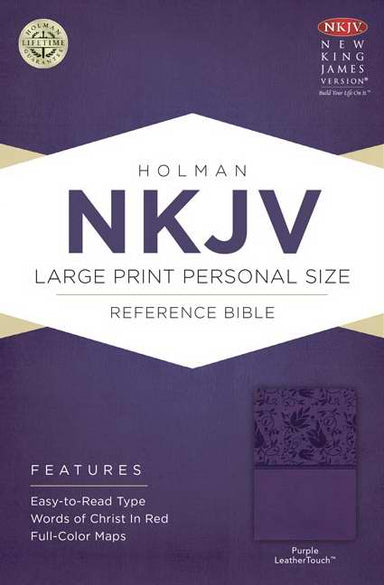 Image of NKJV Large Print Personal Size Reference Bible Purple Imitation Leather other