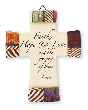 Image of Faith Hope Love Porcelain Cross other