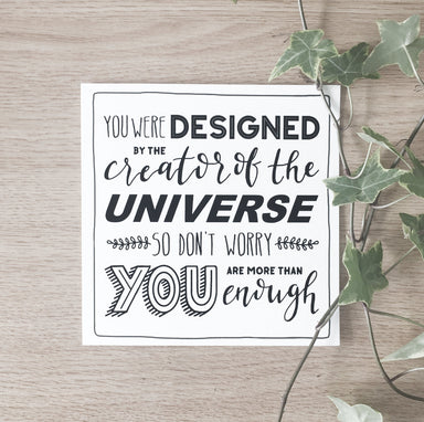 Image of You were Designed by the Creator of the Universe - Single Card other