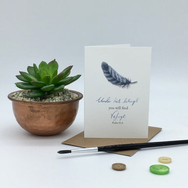 Image of Under His Wings' Little Note Card other