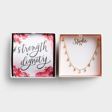 Image of Studio 71 - Strength + Dignity - Gold Necklace & Inspirational Card other
