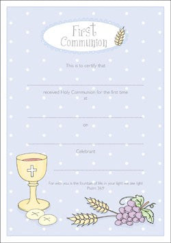 Image of Certificate First Communion Pack of 10 other