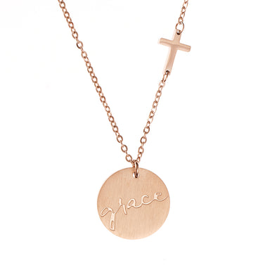 Image of Grace Cross Disc Necklace other