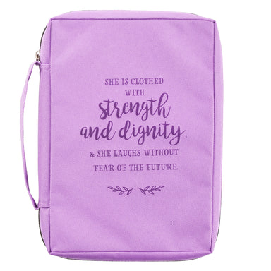 Image of Strength and Dignity Lavender Poly-Canvas Bible Cover - Proverbs 31:25 other
