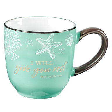 Image of Give You Rest Coffee Mug in Sea Foam Green - Matthew 11:28 other