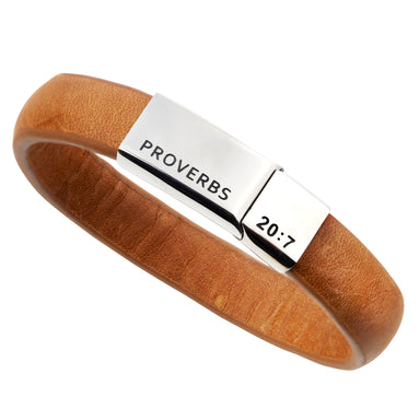 Image of Righteous Man Leather Wrist Band – Proverbs 20:7 other
