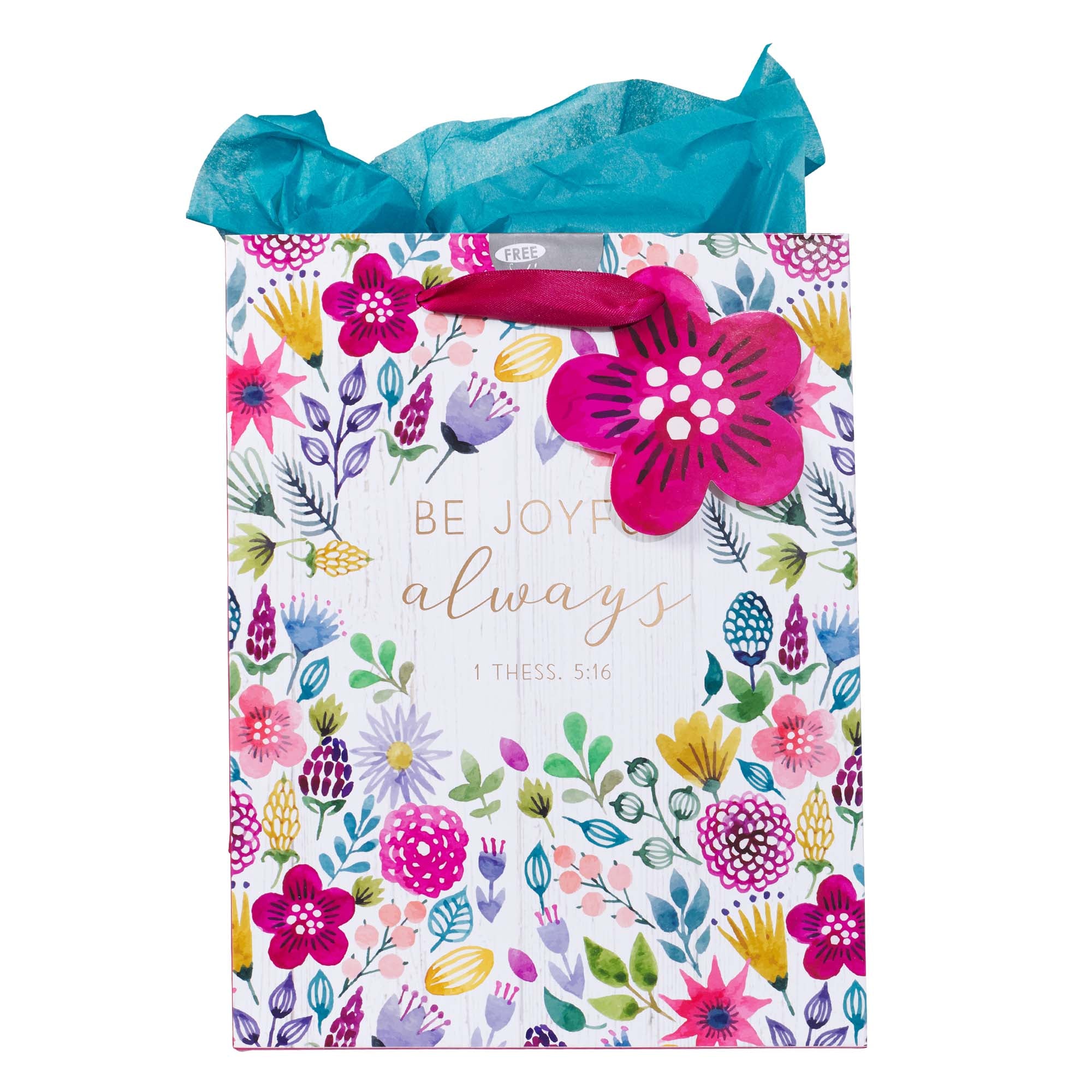 Image of Be Joyful Always Multicolored Medium Gift Bag with Tissue Paper - 1 Thessalonians 5:16 other