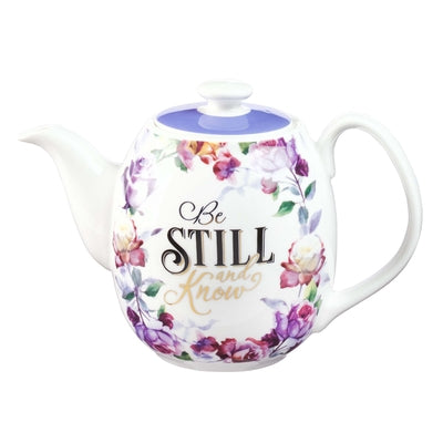 Image of Be Still and Know Teapot in Purple - Psalm 46:10 other