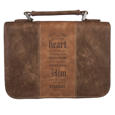 Image of Trust In The Lord Two-Tone Brown Classic Faux Leather Bible Cover - Proverbs 3:5 other
