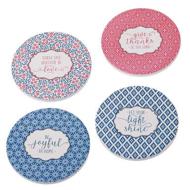 Image of Four-piece Assorted Pattern Ceramic Coaster Set other