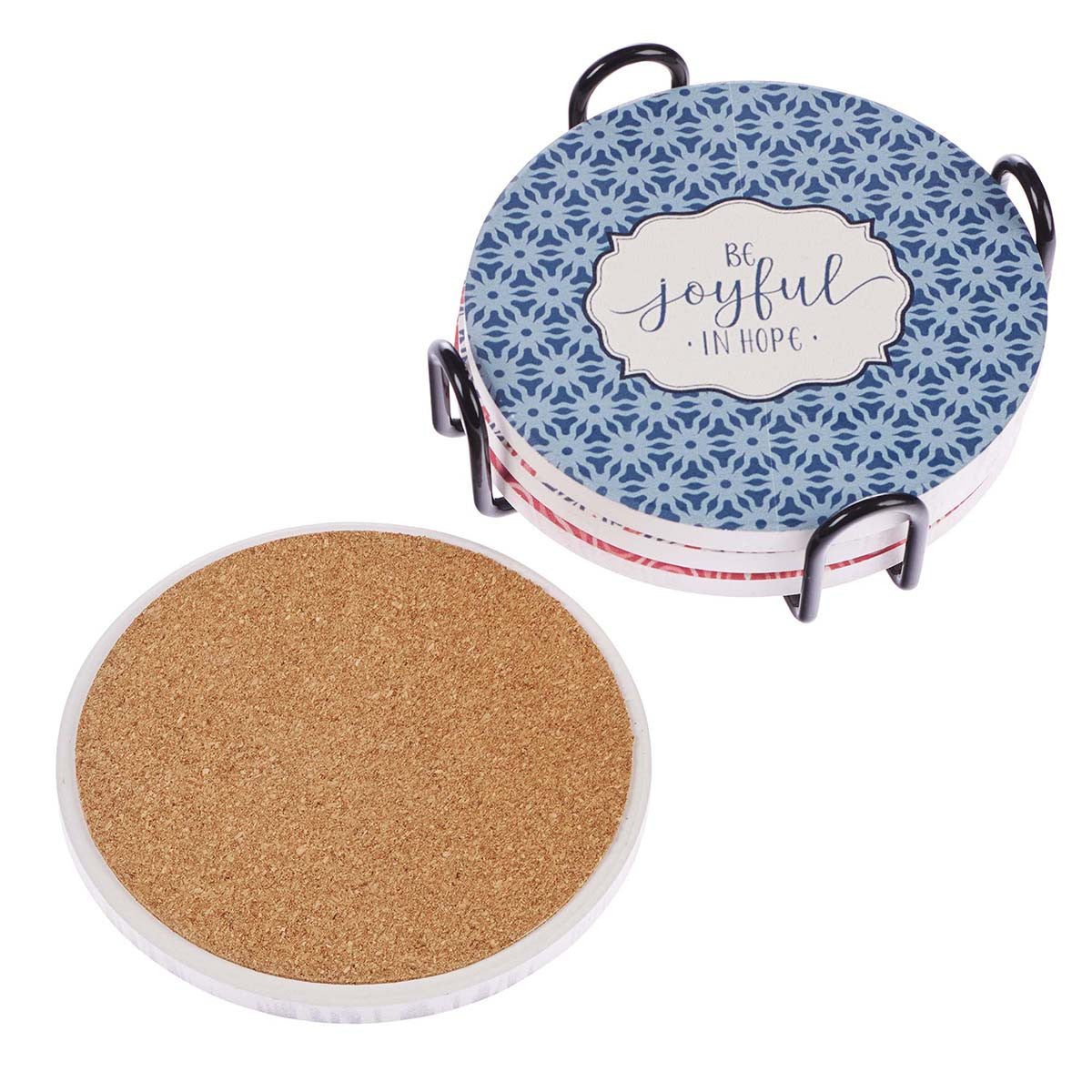 Image of Four-piece Assorted Pattern Ceramic Coaster Set other