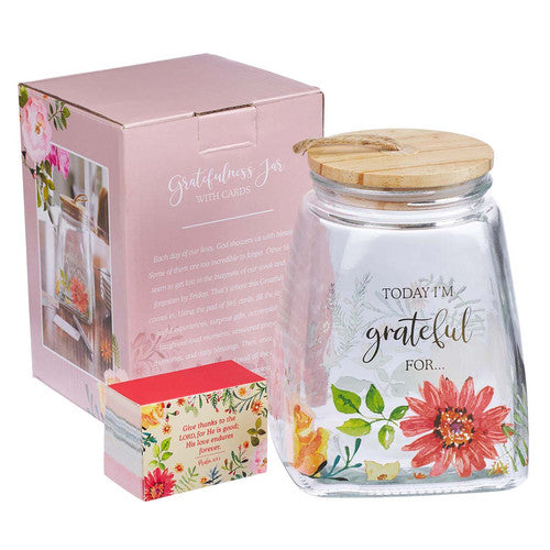 Image of Today I'm Grateful For... Glass Gratitude Jar with Cards other