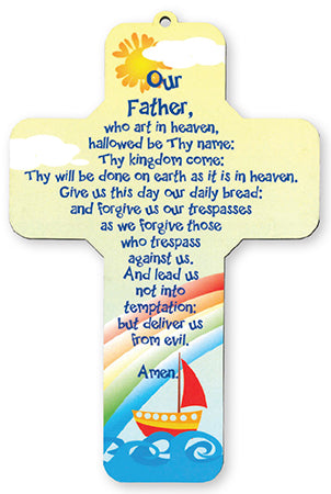 Image of Lord's Prayer Children's Wooden Cross Plaque other