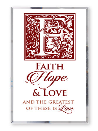 Image of Faith Hope Love Glass Plaque other