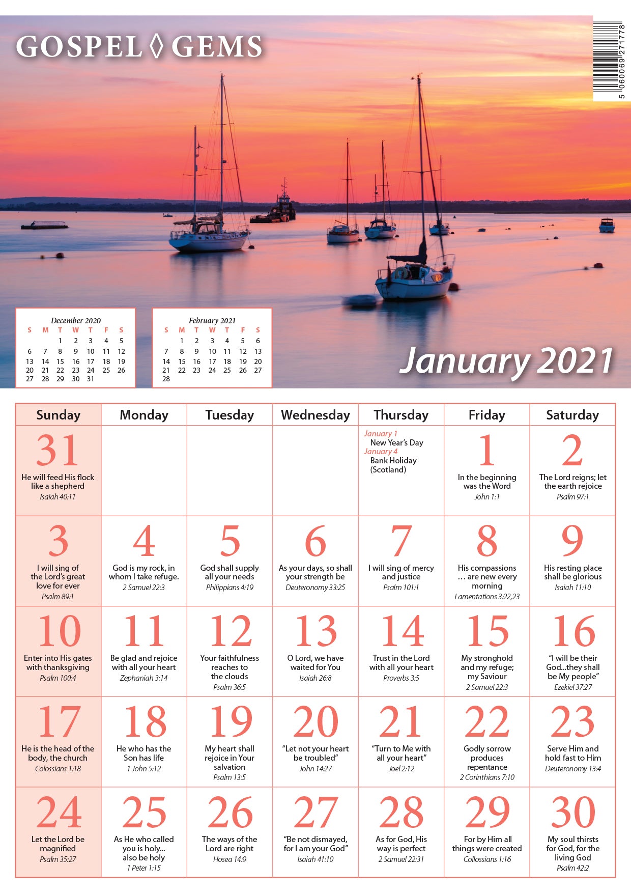 Image of Gospel Gems Calendar 2021 - Pack of 25 other