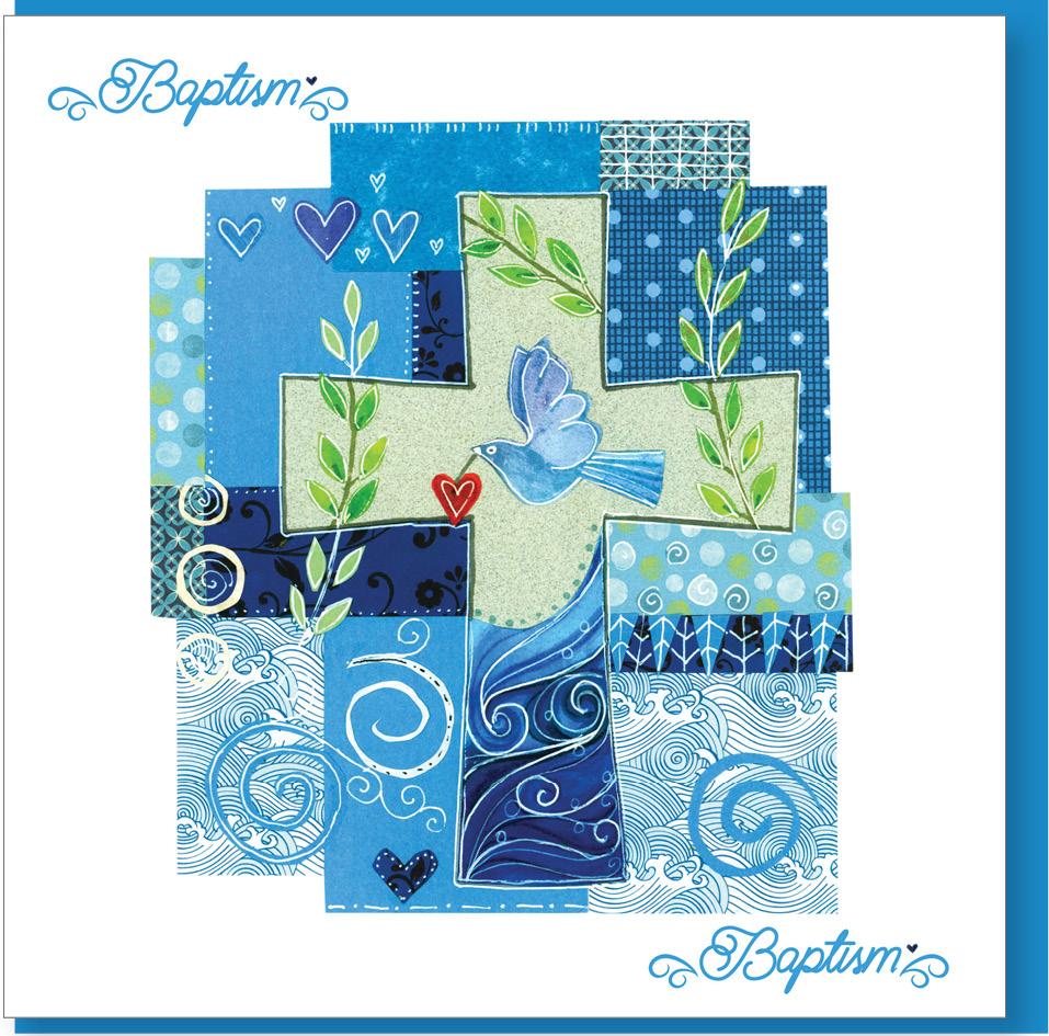Image of Baptism Blue Cross Greetings Card other
