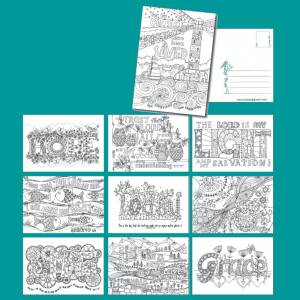Image of 10 Images of Grace Colouring postcards other