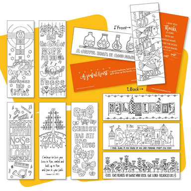 Image of 10 Images of Joy Colouring bookmarks other
