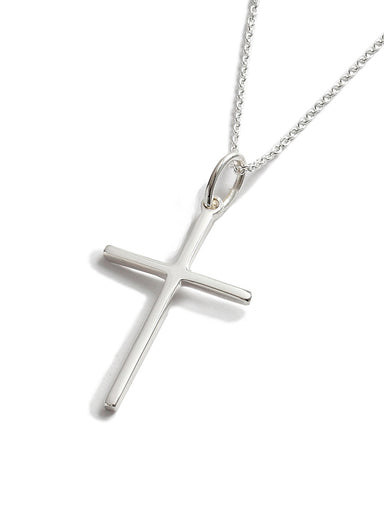Image of Sterling silver Delicate Plain Cross Pendant other