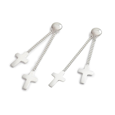 Image of Sterling silver Cross Drop Earrings other
