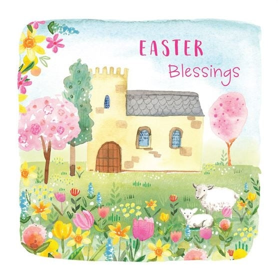Image of Easter Blessings Church Scene Charity Easter Cards Pack of 5 other