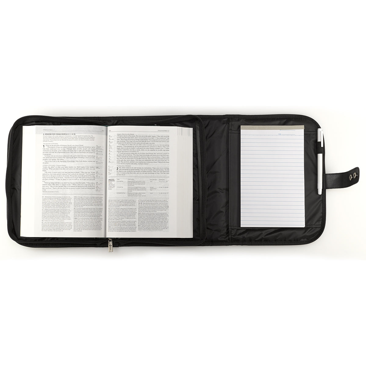 Image of Three-Fold Organizer (Black) Polyester - Large Bible Cover other
