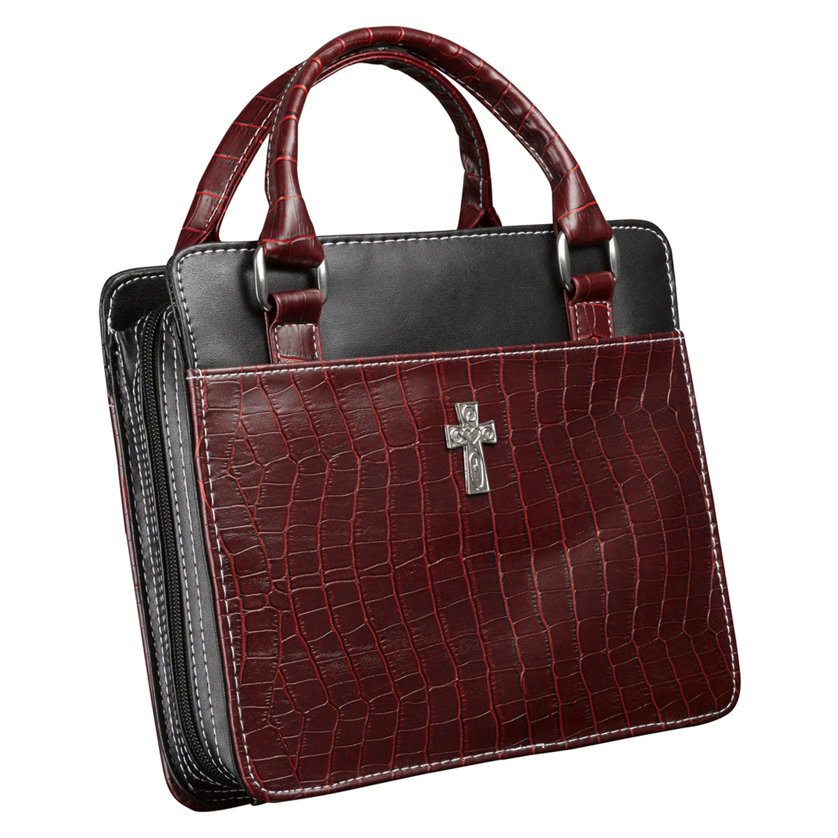 Image of Cross Classic Burgundy Croc Purse-Style - Large Bible Cover other