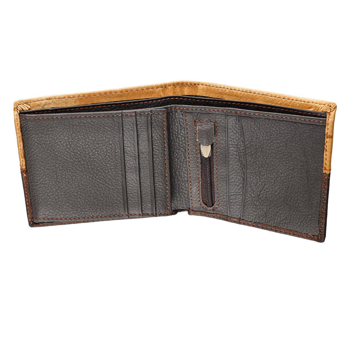 Image of Two-Tone Genuine Leather Wallet with Cross Stud other