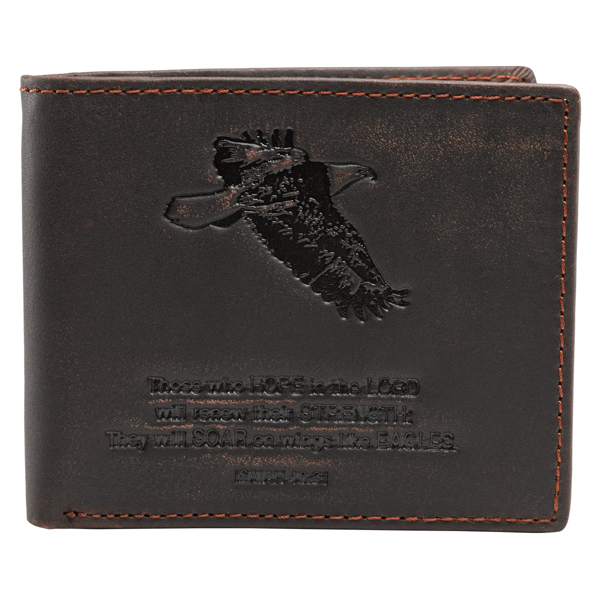 Image of Brown Genuine Leather Wallet - Isaiah 40:31 other