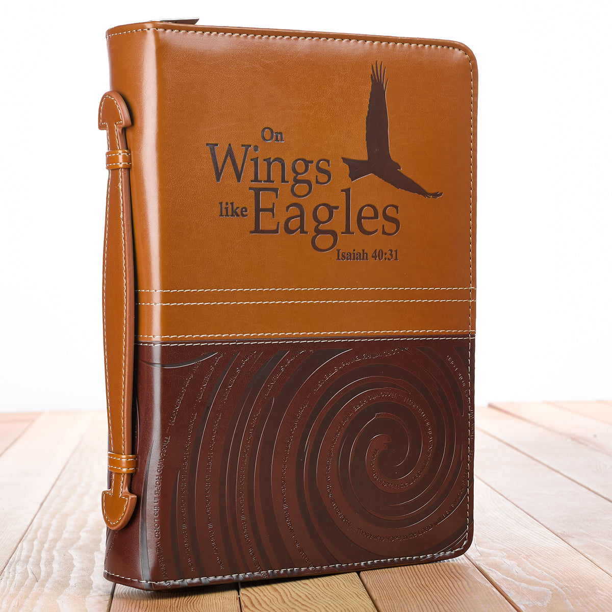 Image of Bible Cover Medium Imitation Leather Brown - On Wings Like Eagles- Medium other