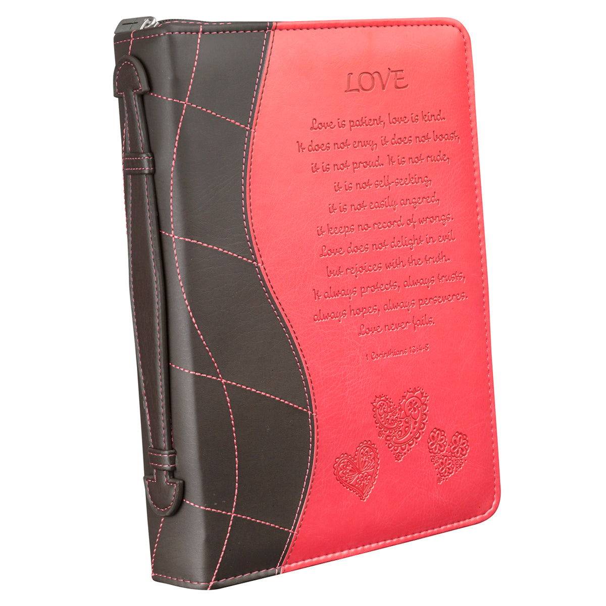 Image of Bible Cover Medium Imitation Leather Pink 'Love'- Medium other