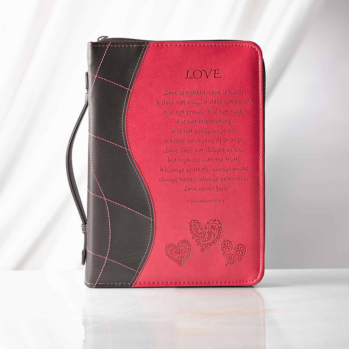 Image of Bible Cover Medium Imitation Leather Pink 'Love'- Medium other