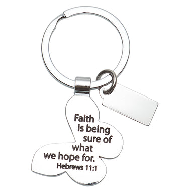 Image of Butterfly Keyring with Faith Charm other