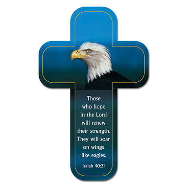 Image of "Wings Like Eagles" (Blue) Paper Cross Bookmark Pack of 12 other