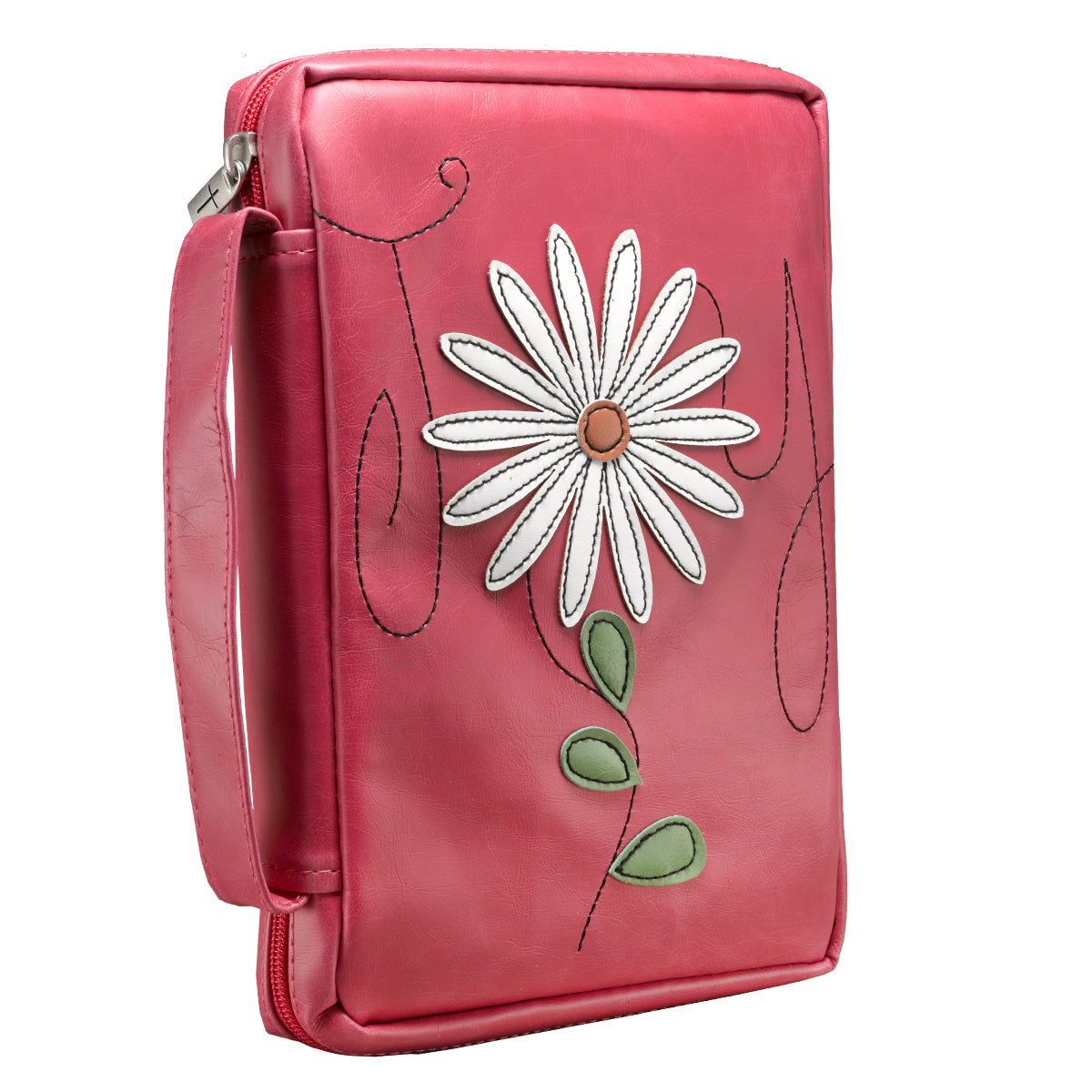 Image of Flower Applique "Joy" Leather-look Bible Cover- Medium other