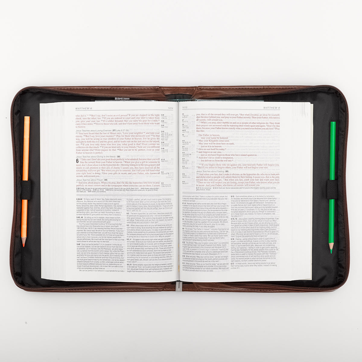 Image of John 3:16 (Brown/Tan) Two-tone LuxLeather Bible Cover- Large  other