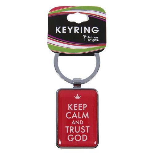Image of Keep Calm And Trust God Metal Keyring other